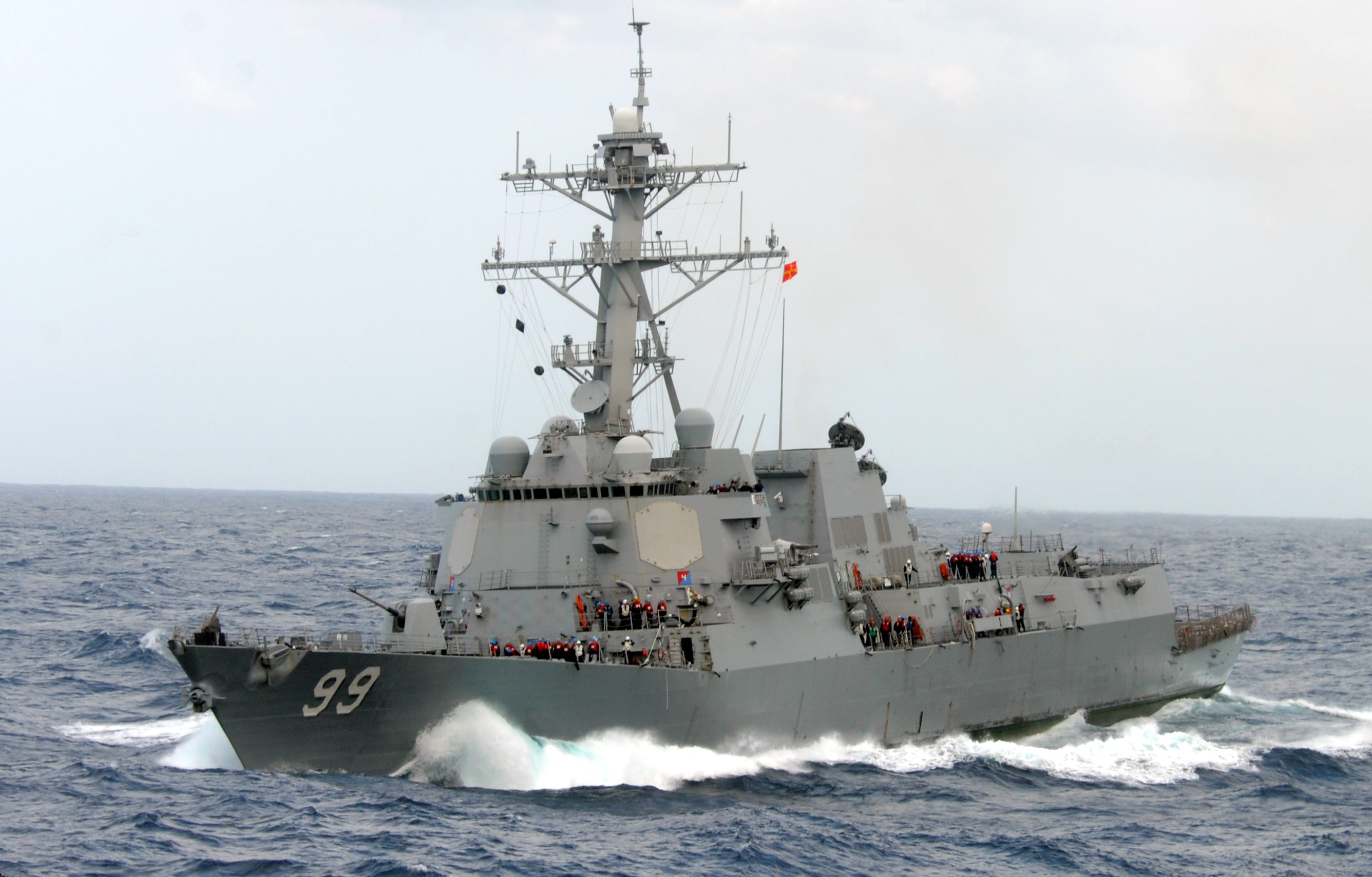 Image slide of The Arleigh Burke-class guided-missile destroyer USS Farragut (DDG 99) participated in this most recent CEE.
