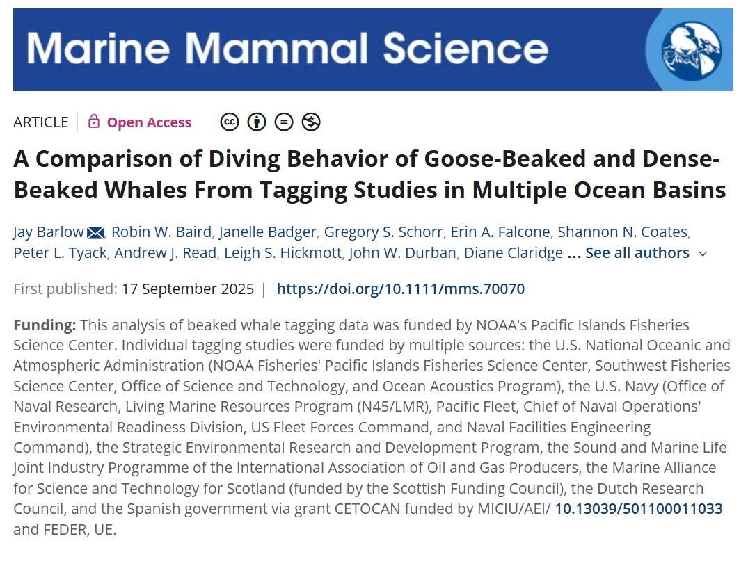 A Comparison of Diving Behavior of Goose-beaked Whales and Dense-beaked Whales From Tagging Studies in Multiple Ocean Basins thumbnail image